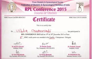Dr. Vibha Chaturvedi Sharma — certificate 12
