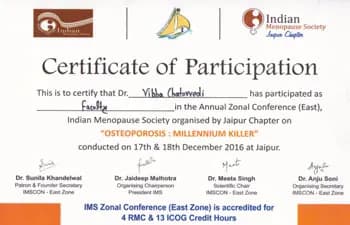 Dr. Vibha Chaturvedi Sharma — certificate 8