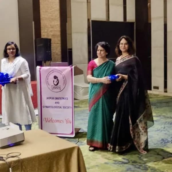 Dr. Vibha Chaturvedi Sharma at a medical conference — visual journey 11