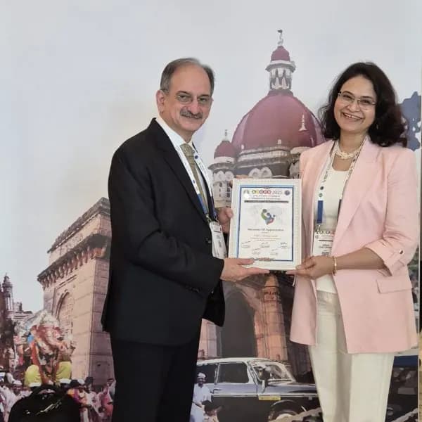 Dr. Vibha Chaturvedi Sharma at a medical conference — visual journey 35