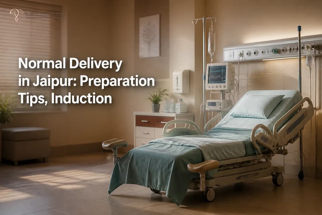 Hospital delivery room setup illustrating Gynecologist care for normal delivery preparation and induction in Jaipur.