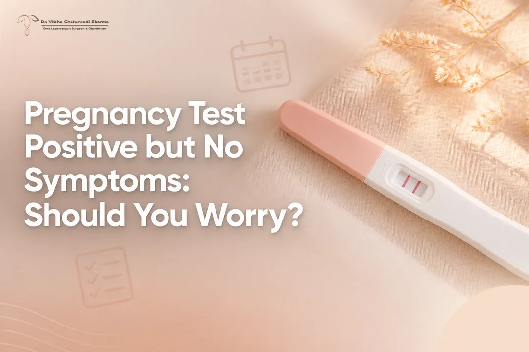 Featured image illustrating Pregnancy Test Positive with no symptoms concept.