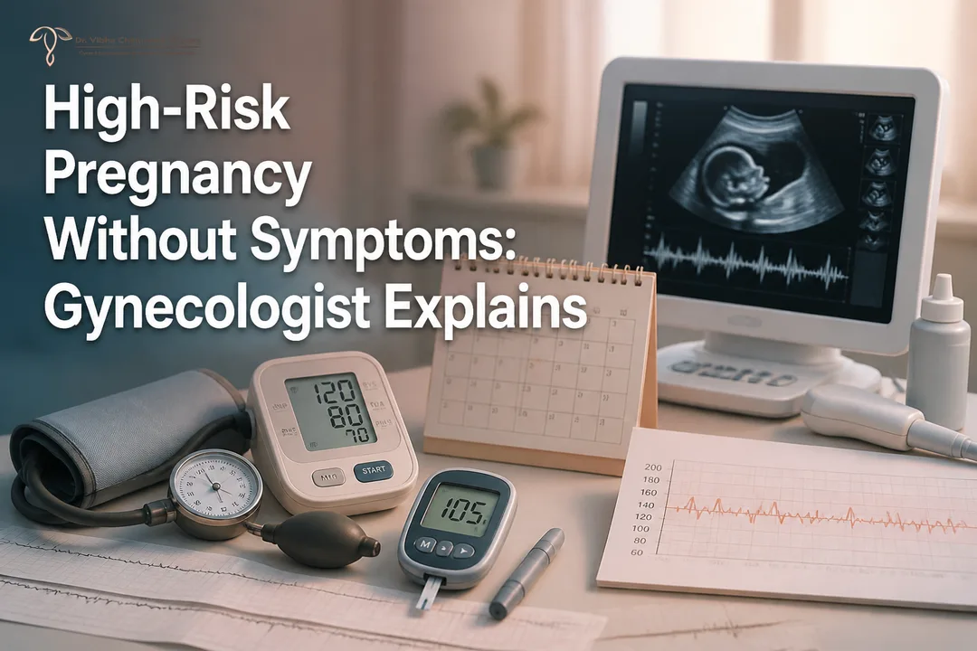 Illustrated cover showing monitoring tools for high-risk pregnancy explained by a Gynecologist